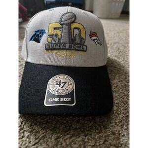 NFL New Era Super Bowl 50 Adjustable Hat Cap Panthers - Broncos black/grey